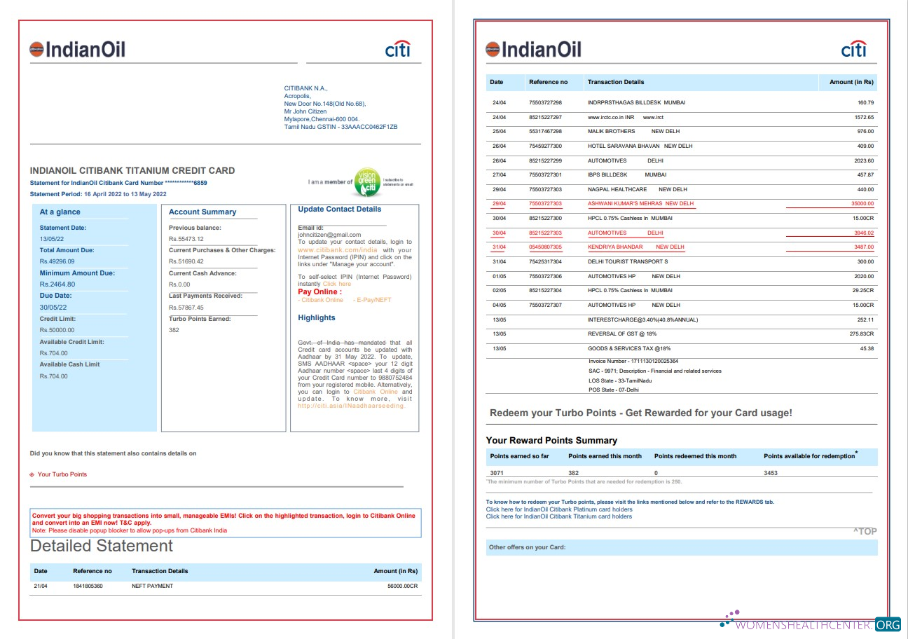 download India Indian Oil utility bill template in Word and PDF format, 6 pages, 1 PDF template